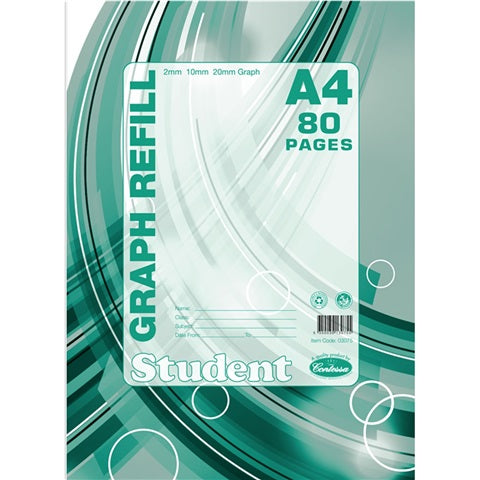 A4 Graph Refill Pad 80pages 4 hole - Contessa
