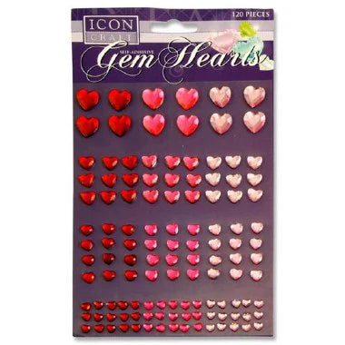 Self Adhesive Hearth Gem Stones X 120Pcs