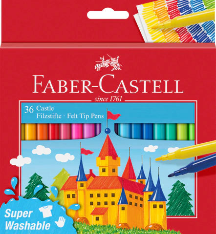 Faber Castell Felt Tip Pens Pkt x 36 Assorted Colors