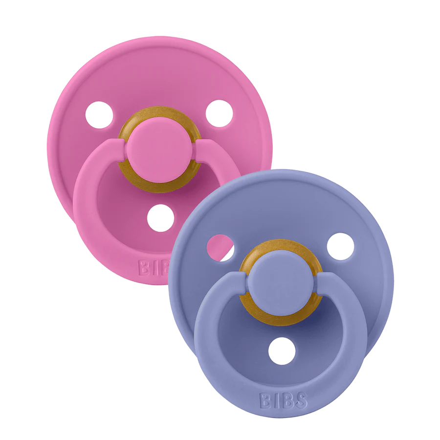 BIBS Pacifiers Latex Colour 2-Pack - Bubblegum/Peri