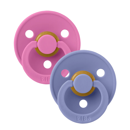 BIBS Pacifiers Latex Colour 2-Pack - Bubblegum/Peri