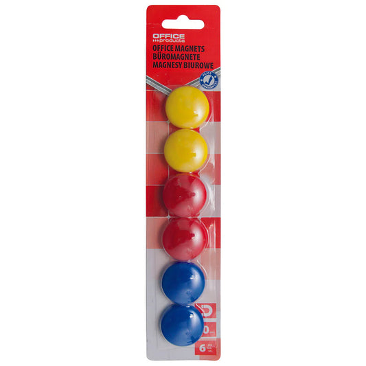 Office Products Magnets 30mm A Pack Of 6pcs - Assorted
