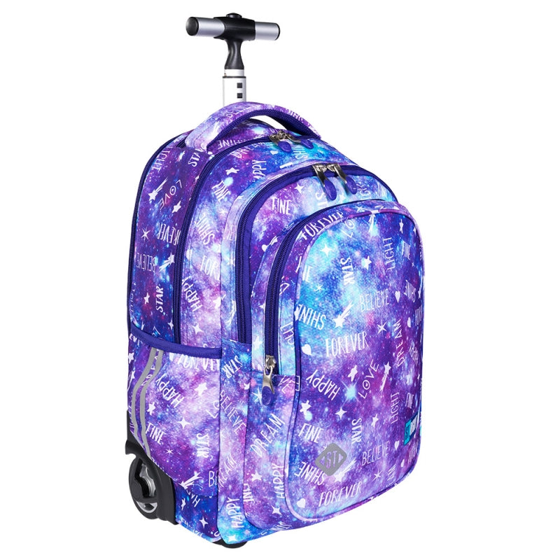 Galaxy Girl 3 compartment Trolley Backpack  44x33x25cm