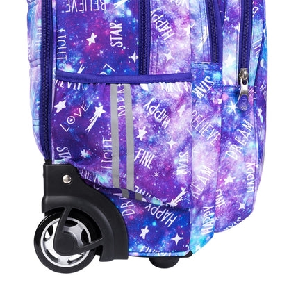 Galaxy Girl 3 compartment Trolley Backpack  44x33x25cm