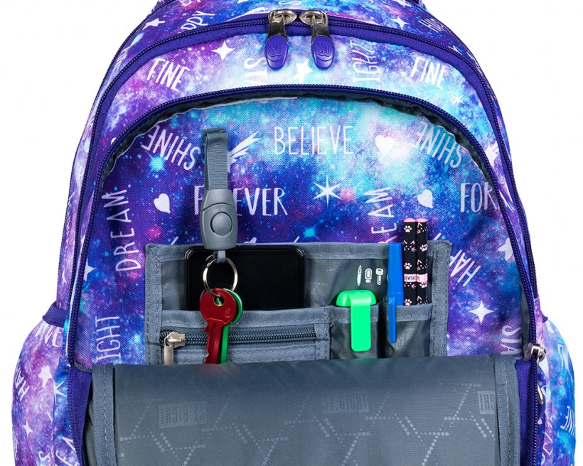 Galaxy Girl 3 compartment Trolley Backpack  44x33x25cm