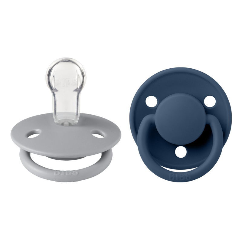 BIBS De Lux 2 Pack Silicone Oncesize Cloud/Steel Blue