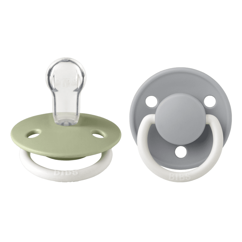 BIBS De Lux 2 Pack Silicone One size Sage glow/Cloud Glow in the Dark