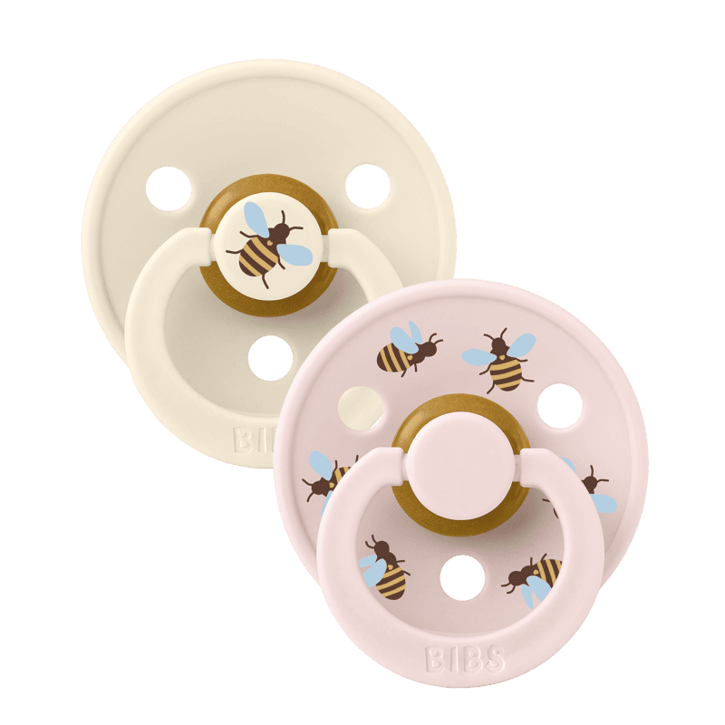 BIBS Pacifier Studio Colour 2 PACK Bumblebee Latex size 1 Ivory Mix