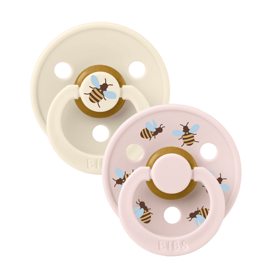 BIBS Pacifier Studio Colour 2 PACK Bumblebee Latex size 1 Ivory Mix