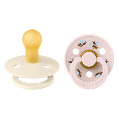 BIBS Pacifier Studio Colour 2 PACK Bumblebee Latex size 1 Ivory Mix
