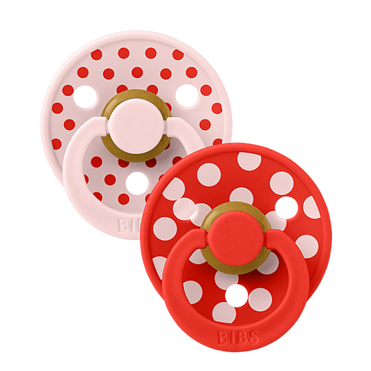 Bibs Studio Colour 2pack Polka Latex S2 Blossom / Candy Apple