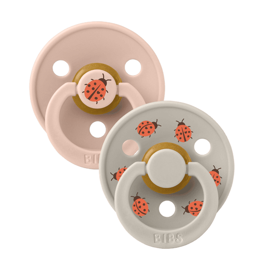 BIBS Pacifier Studio Colour 2 PACK Ladybug Latex size 2 Blush Mix