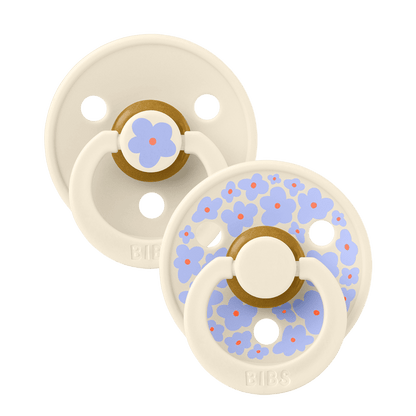 Bibs Pacifier Studio Colour 2 Pack Jasmine Latex Size 2 Ivory Mix