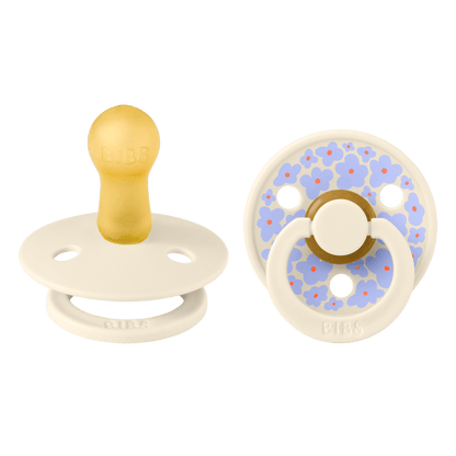 Bibs Pacifier Studio Colour 2 Pack Jasmine Latex Size 2 Ivory Mix