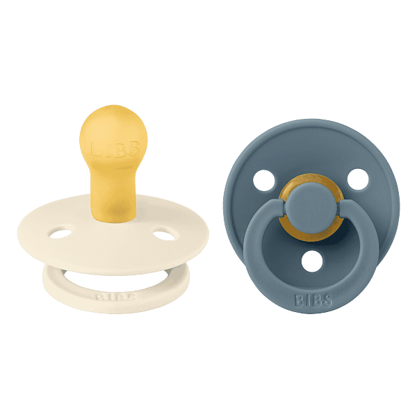 BIBS Pacifiers Latex Colour 2-Pack - Ivory/Petrol