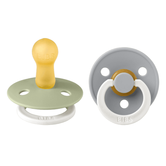 BIBS Pacifiers Latex Colour 2-Pack - Sage Glow/Cloud Glow