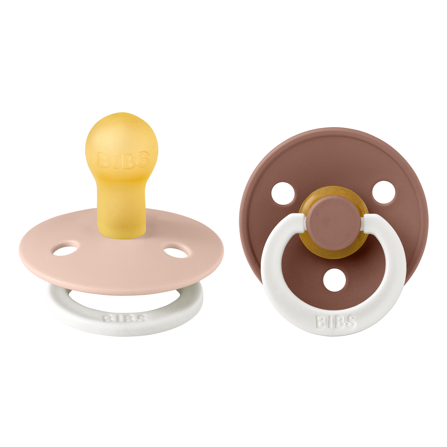 BIBS Pacifiers Latex Colour 2-Pack - Woodchuck/Blush Glow