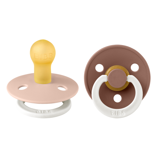 BIBS Pacifiers Latex Colour 2-Pack - Woodchuck/Blush Glow