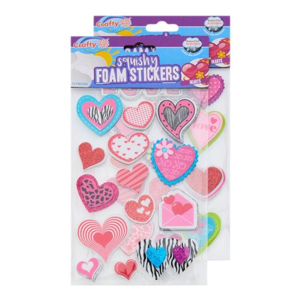 Crafty Bitz Pkt 13 Squishy Foam Stickers - Hearts