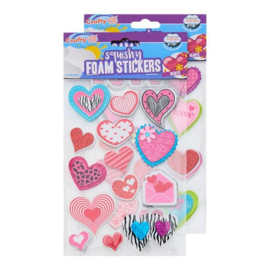 Crafty Bitz Pkt 13 Squishy Foam Stickers - Hearts