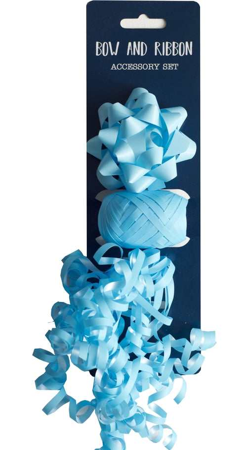 Bow & Ribbon Accessory Set Light Blue 3pcs