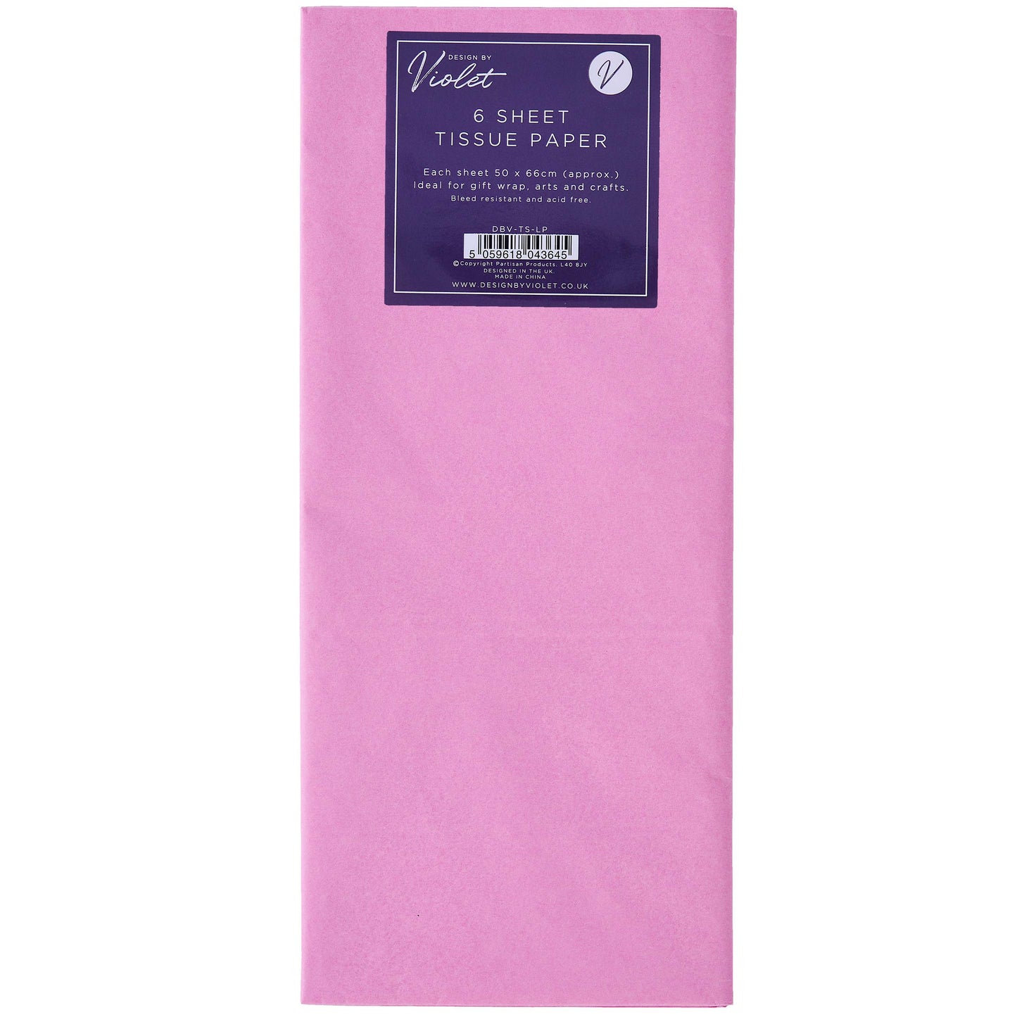 Tissue Paper Light Pink 50cm x66cm ( pack of 6 sheets)