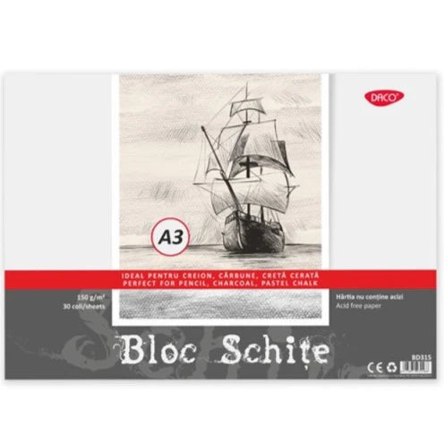 A3 Daco Sketch Pad Of 30 Sheets x 150gsm BD315