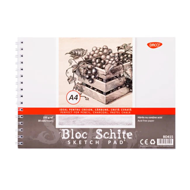 A4 Daco Sketch Pad Of 30 Sheets x 150gsm BD415