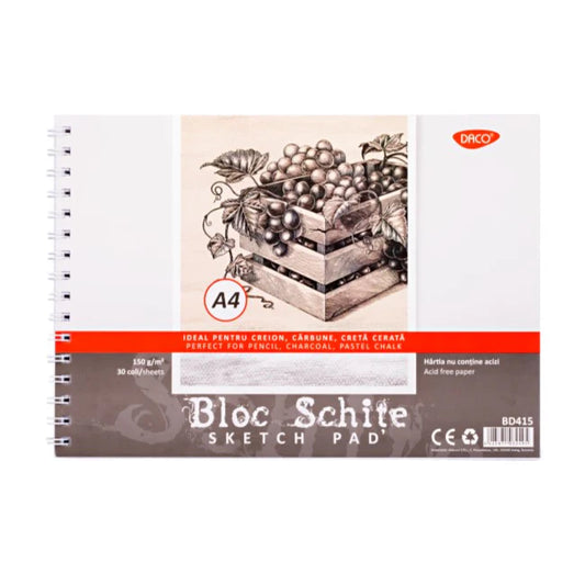 A4 Daco Sketch Pad Of 30 Sheets x 150gsm BD415