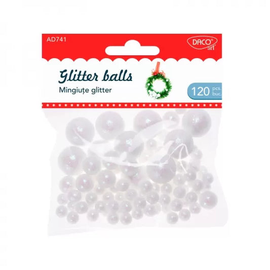 Daco - Glitter Balls 120 pcs (assorted sizes)