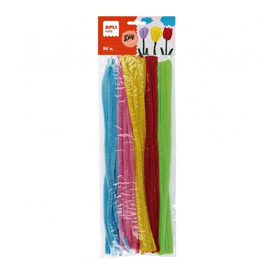 Pipe cleaners fluorescent colours 50 u