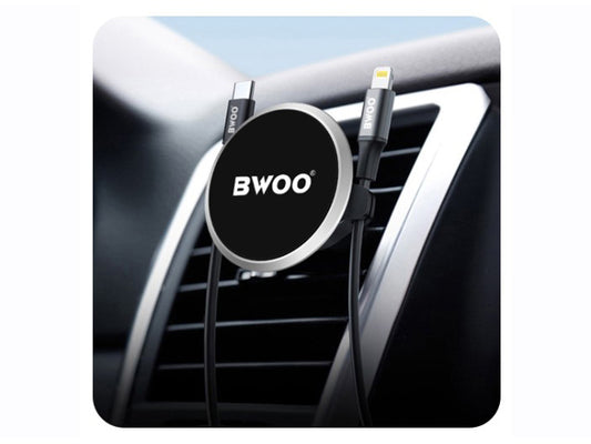 BWOO Magnetic Car Phone Holder With Cable Clip Black ZJ67