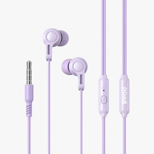 BWOO HF78 Wired Earphones - Lilac