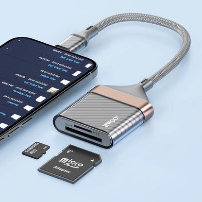 BWOO 2 In 1 Card Reader - LIGHTNING TO SD/TF CABLE BO-BZ63