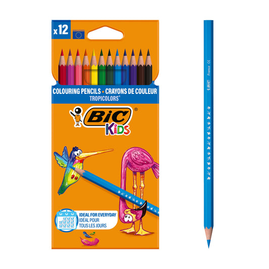 BIC Kids Tropicolors 12 Pack Assorted Colored Pencils