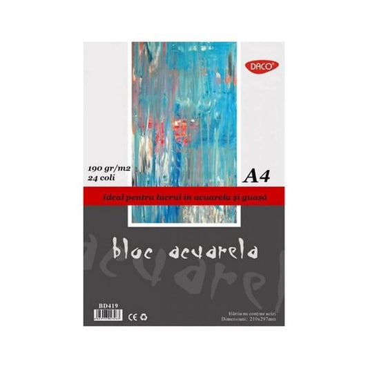 A4 Bloc Acuarela Watercolor Pad Of 24 Sheets x 190gsm BD419