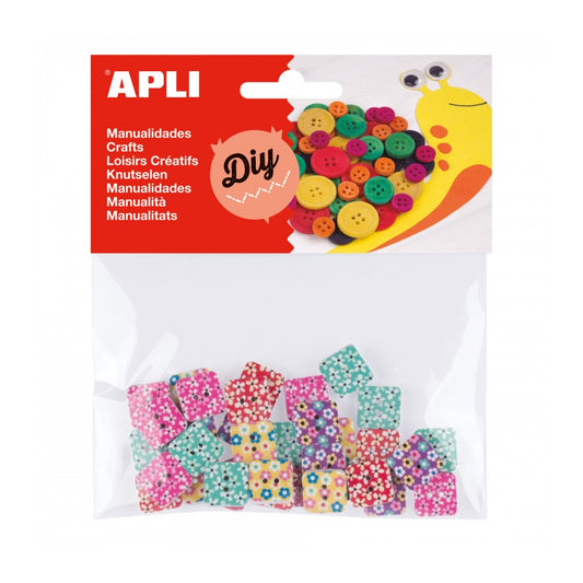 Wooden buttons with motifs 35 u.