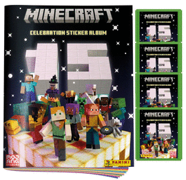 Panini MineCraft Sticker Album +15 Stickers +1 Limited Edition Block Card