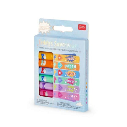 LEGAMI Set of 6 Mini Highlighters – Teddy’s Superpower