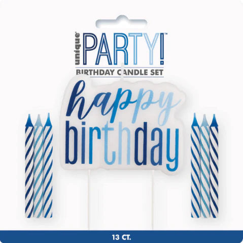Unique – BlueHappy Birthday Candle Set - 13 pieces