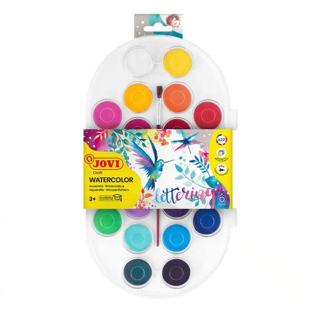 JOVI Watercolor paint set + brush x22