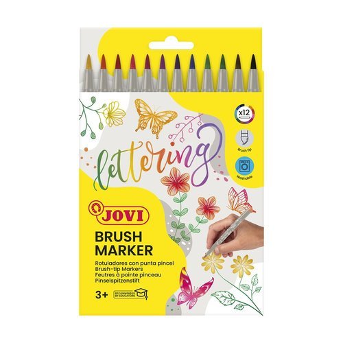 Jovi Brush Markers x12 3yrs+