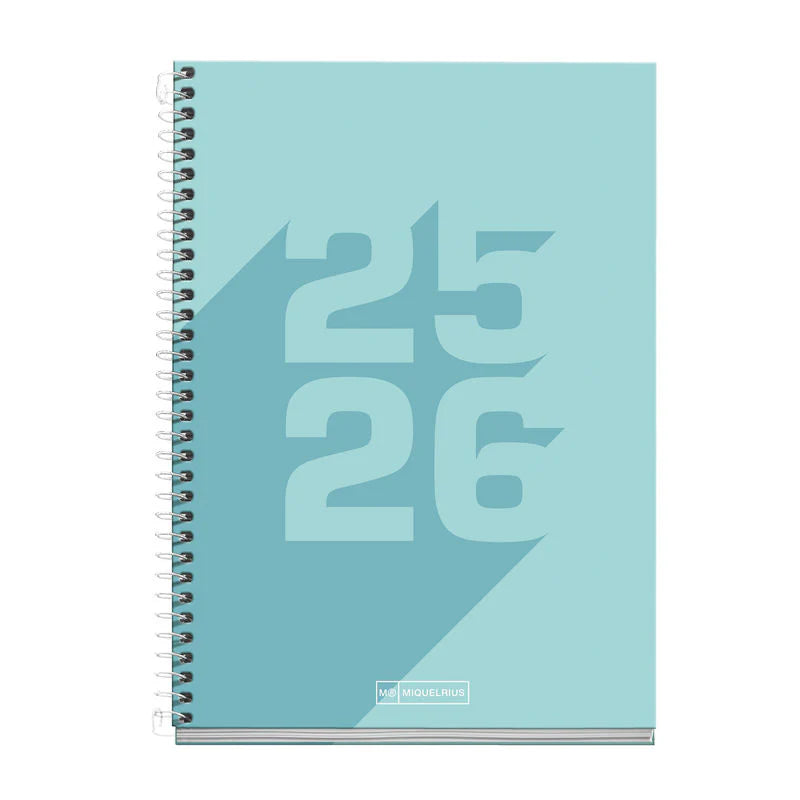 A5 Miquelrius Scholastic Diary Day Per Page 2025/26 - Basic Blue