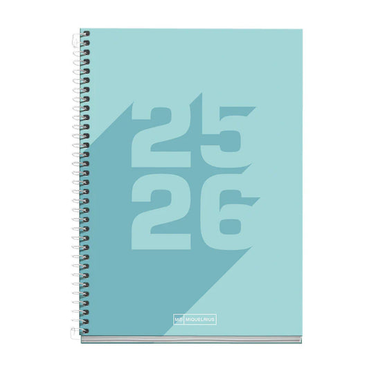 A5 Miquelrius Scholastic Diary Day Per Page 2025/26 - Basic Blue