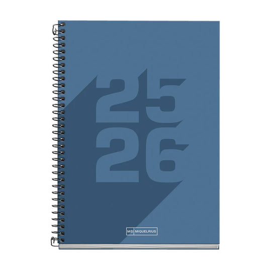 A5 Miquelrius Scholastic Diary Day Per Page 2025/26 - Basic Navy