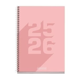 A5 Miquelrius Scholastic Diary Day Per Page 2025/26 - Basic Pink