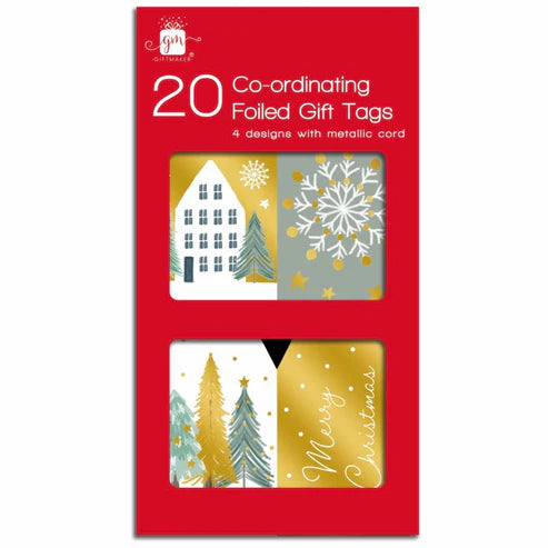 20 Co- Ordinating Foiled Gift Tags