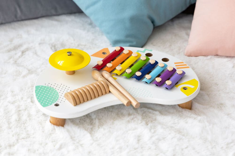 Table with instruments musical table cymbals