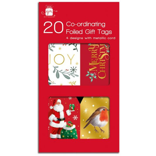 20 Co- Ordinating Foiled Gift Tags