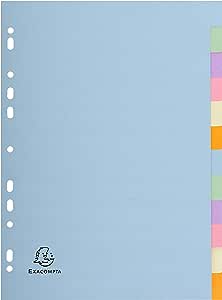 Exacompta A4 12 Pastel coloured dividers